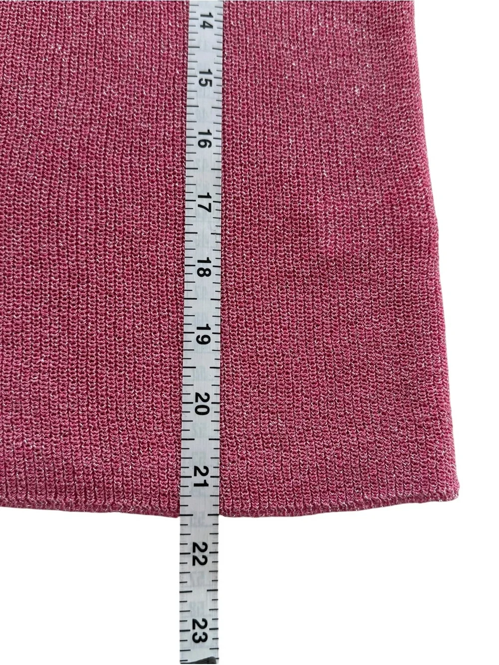 CeCe Shimmer Pink V-Neck Short Cap Sleeve Sweater Knit